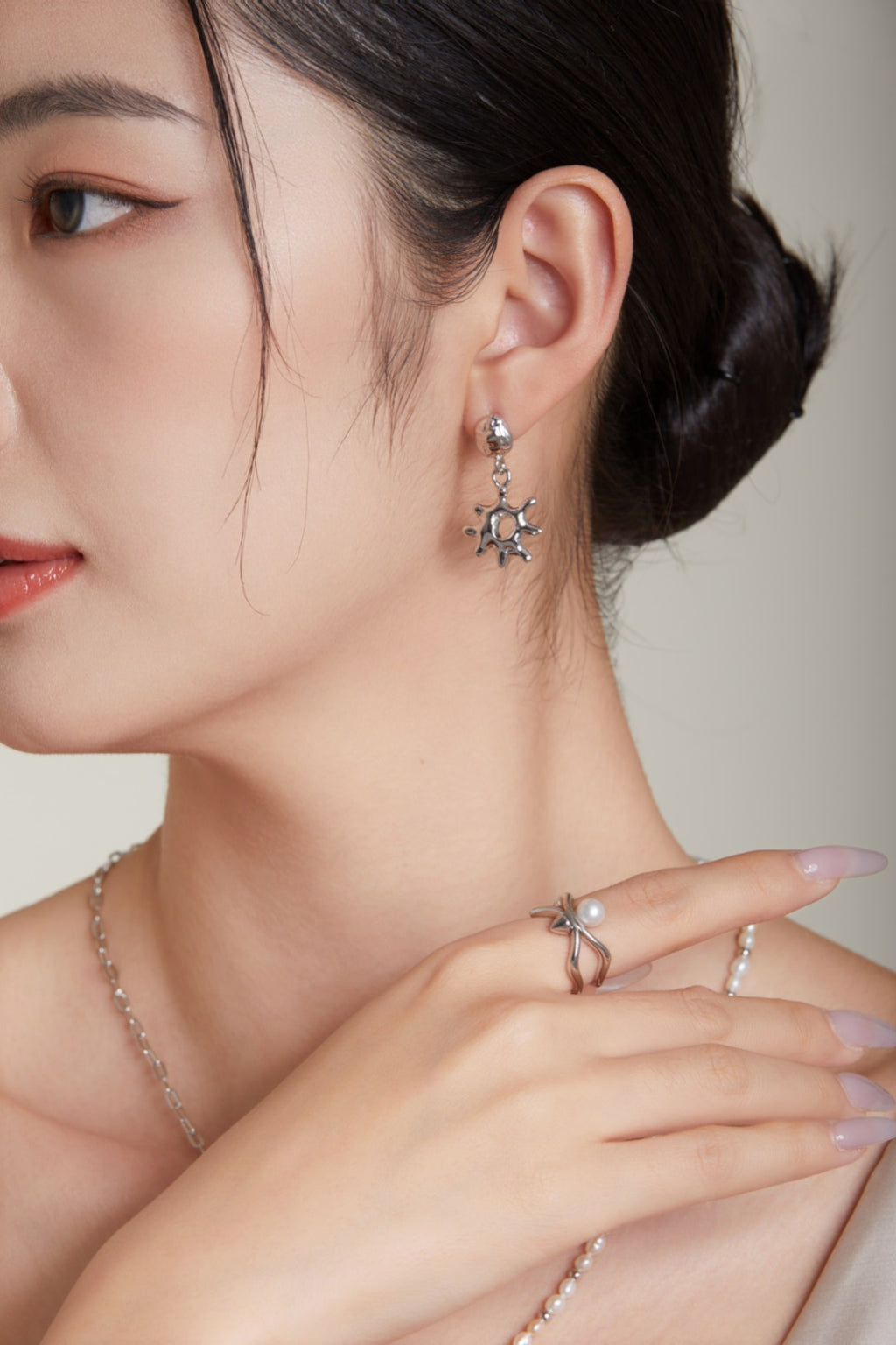 S925 Pearl Ring/خاتم من الفضة S925（GZJ0332）