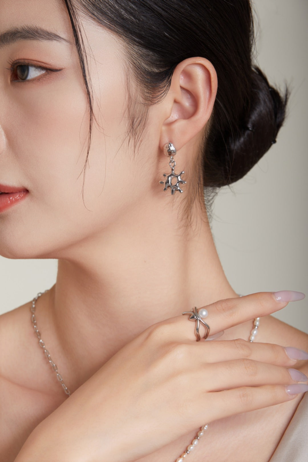 S925 Pearl Ring/خاتم من الفضة S925（GZJ0332）