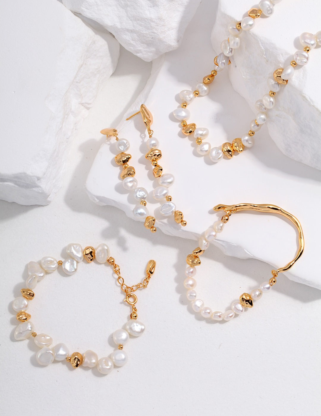 Pearl Bracelet&Earring/سواروأقراط لؤلؤ （E0854）