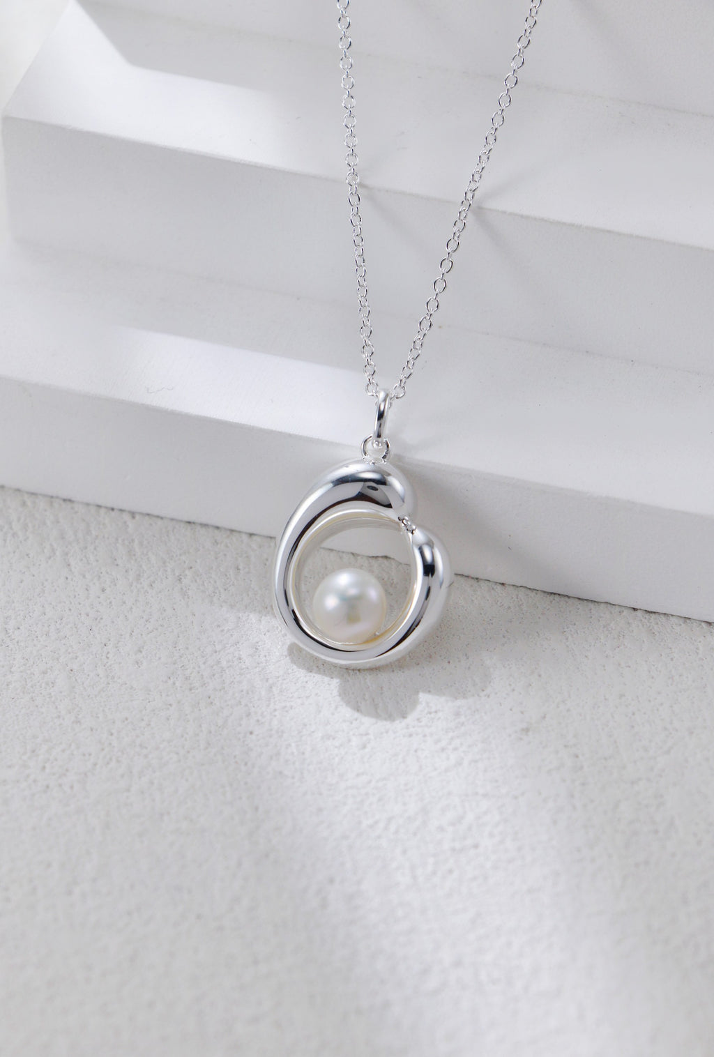 Silver Pearl Necklace/ عقد فضي بالؤلؤة（GZD0613）