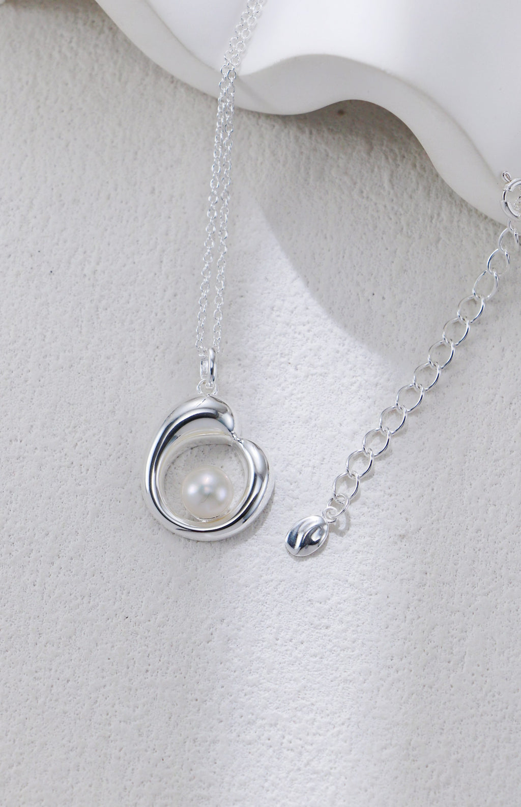 Silver Pearl Necklace/ عقد فضي بالؤلؤة（GZD0613）