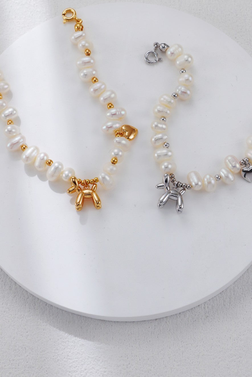 Balloon Dog Pearl Bracelet/سوار لؤلؤي بشكل كلب البالون （GZSL0113）