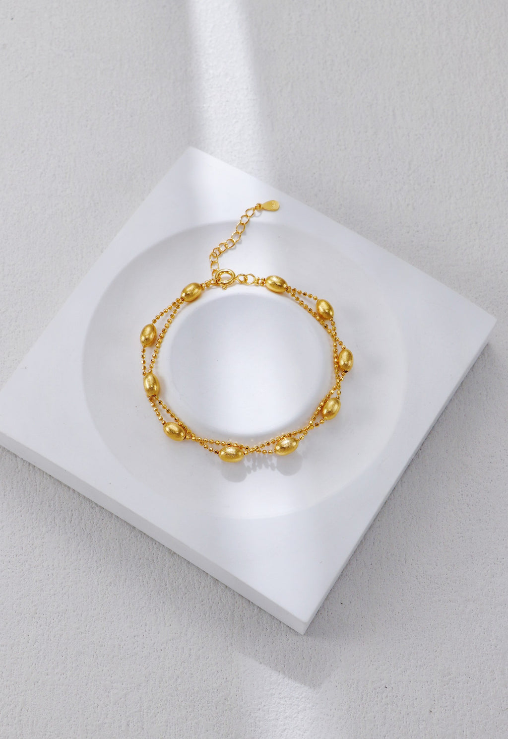 Olive Bead Silver Bracelet and Necklace/سوار وقلادة من الفضة بخرز الزيتون（GZSL0308）