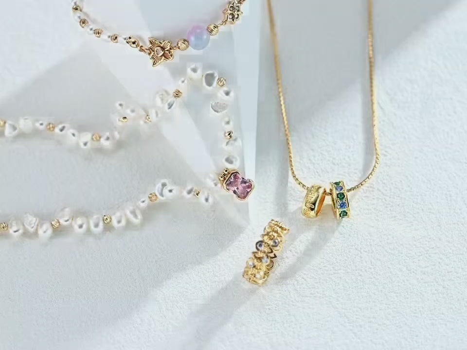 Pearl jewelry set earrings necklace ring bracelet/مجموعة مجوهرات من اللؤلؤ، أقراط، قلادة، خاتم، سوار(SL0236)